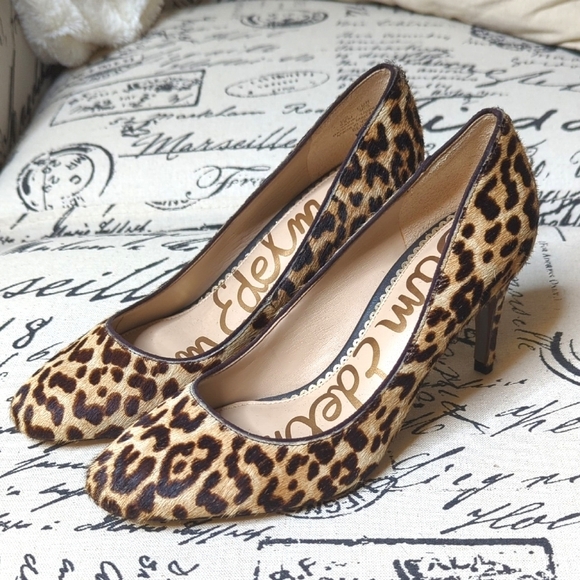 Sam Edelman Sand Jungle Leopard   Cow Hair Elise Pump Women's Size 6.5 - Picture 15 of 16